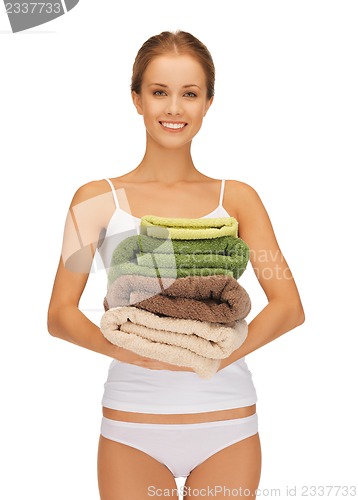 Image of lovely woman with towels