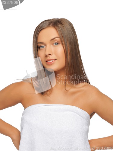 Image of beautiful woman in towel