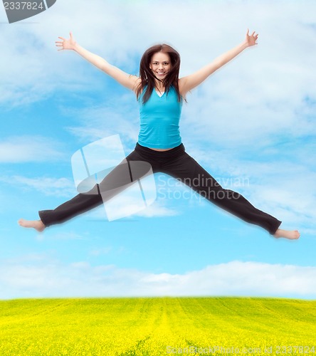 Image of jumping sporty girl