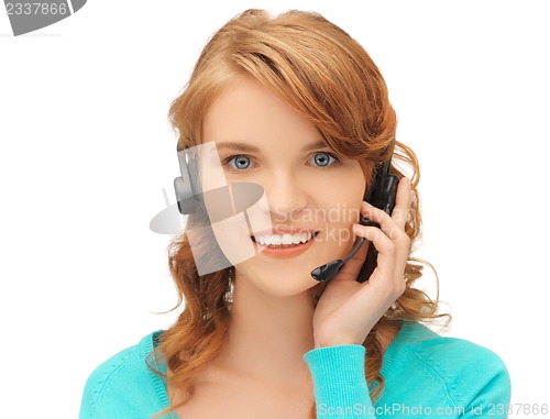 Image of friendly female helpline operator