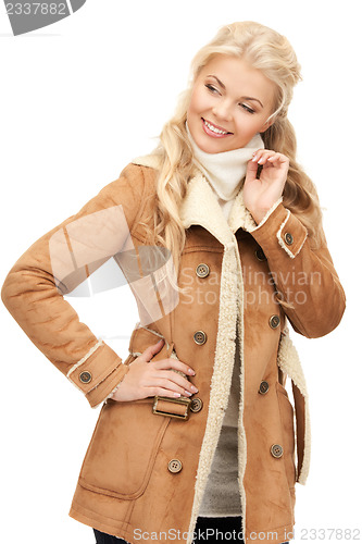 Image of woman in sheepskin jacket