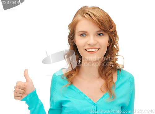 Image of teenage girl with thumbs up