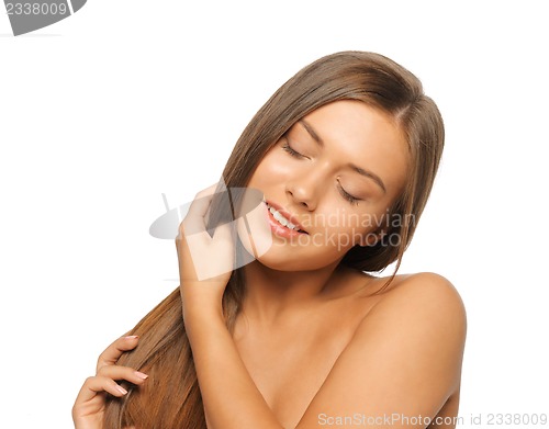 Image of beautiful woman with long hair