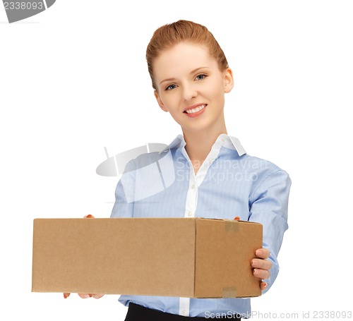 Image of woman with cardboard box