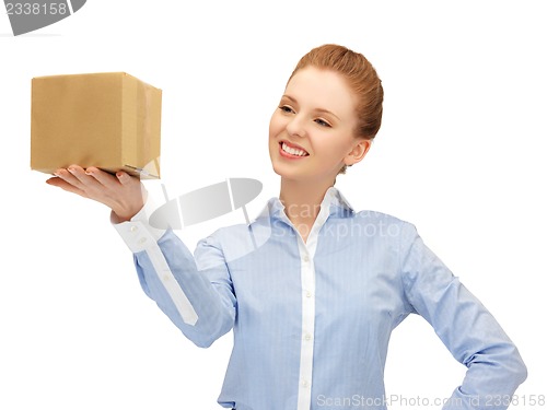 Image of woman with cardboard box