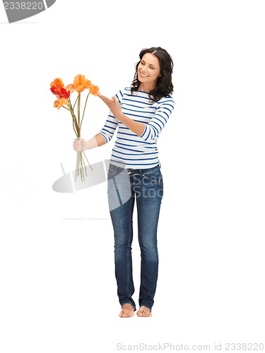 Image of beautiful woman with flowers