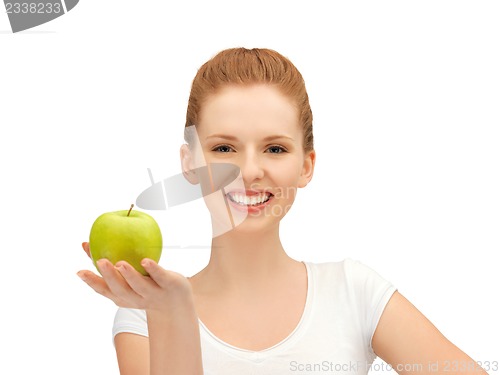 Image of teenage girl with green apple