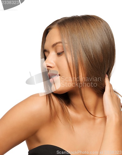 Image of beautiful woman with long hair