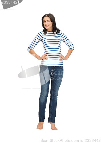 Image of beautiful woman in casual clothes