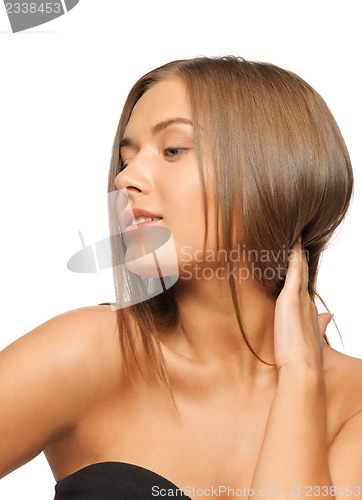 Image of beautiful woman with long hair