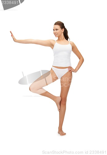 Image of sporty woman in cotton undrewear