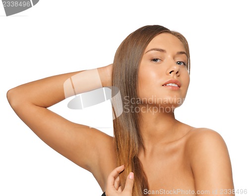 Image of beautiful woman with long hair