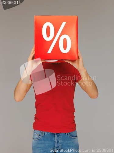 Image of man with percent sign