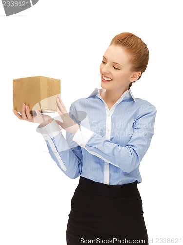 Image of woman with cardboard box