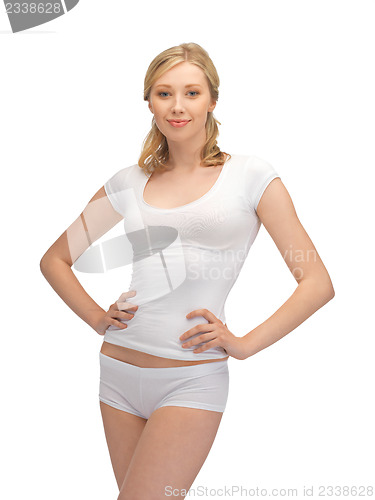 Image of beautiful woman in cotton undrewear