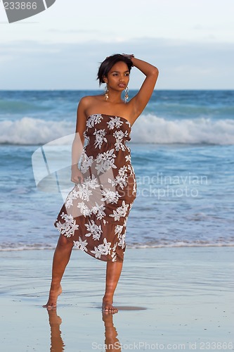 Image of model with hand in hair