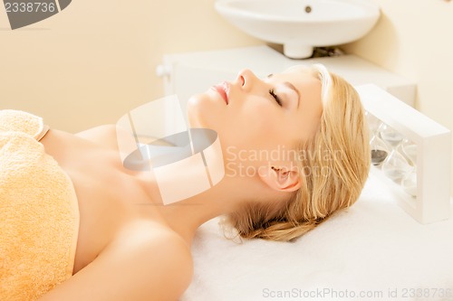 Image of beautiful woman in spa salon