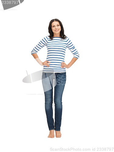 Image of beautiful woman in casual clothes