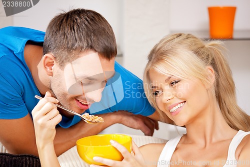 Image of happy couple at home