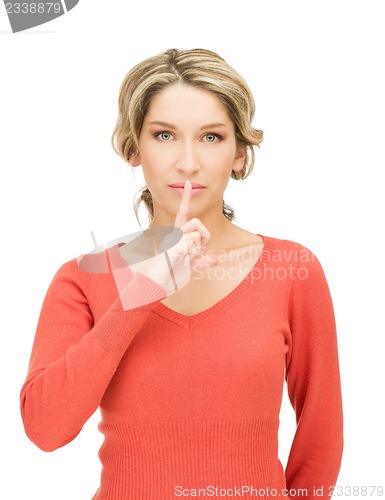 Image of picture of woman with finger on lips