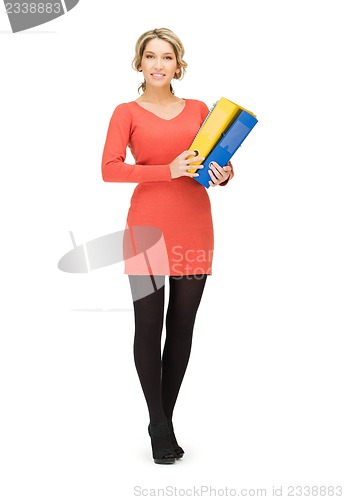 Image of happy woman with folder