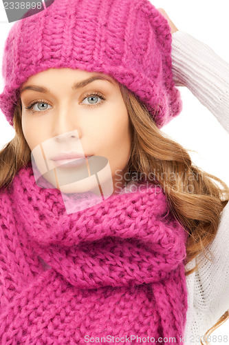 Image of beautiful woman in winter hat