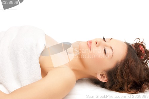 Image of beautiful woman in spa salon