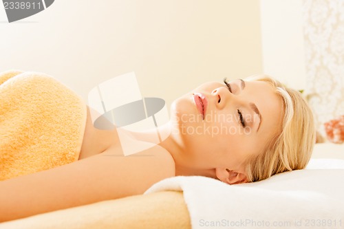 Image of beautiful woman in spa salon