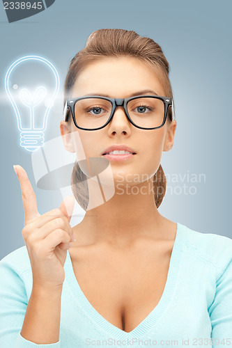 Image of woman with her finger up