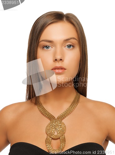Image of beautiful woman with necklace