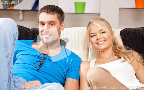 Image of happy couple at home