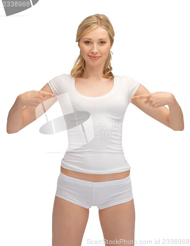Image of beautiful woman in cotton undrewear