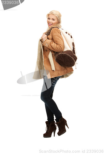 Image of woman in sheepskin jacket