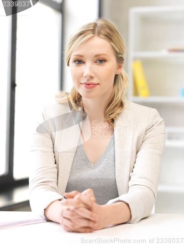 Image of calm and serious woman