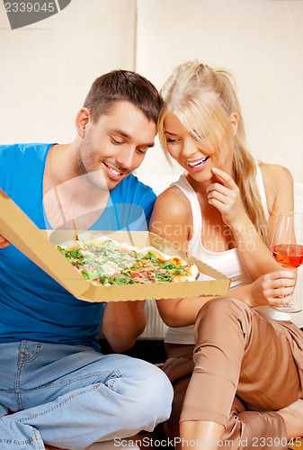 Image of romantic couple having dinner