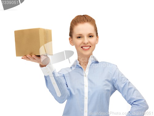 Image of woman with cardboard box