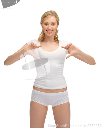 Image of beautiful woman in cotton undrewear