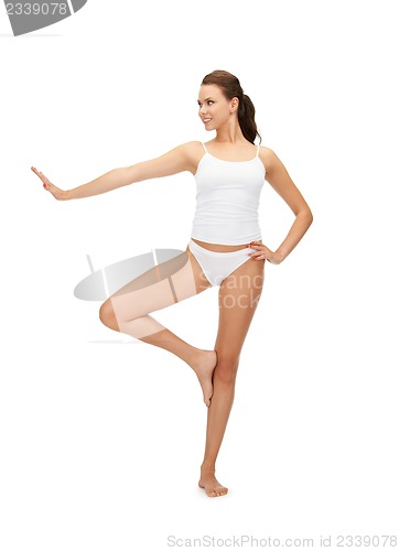 Image of sporty woman in cotton undrewear