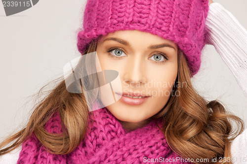 Image of beautiful woman in winter hat