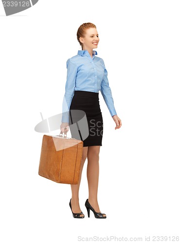 Image of lovely woman with suitcase