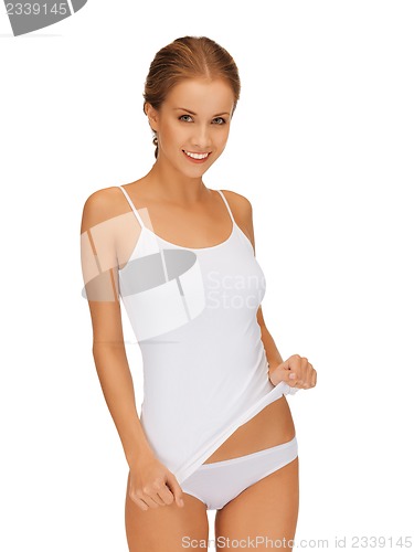 Image of beautiful woman in cotton undrewear