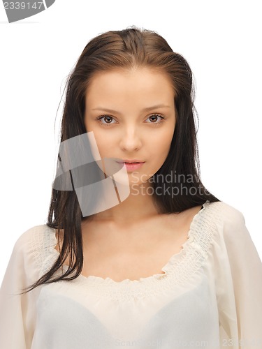 Image of beautiful woman in casual clothes