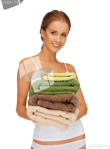 Image of lovely woman with towels