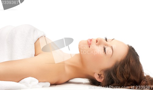 Image of beautiful woman in spa salon