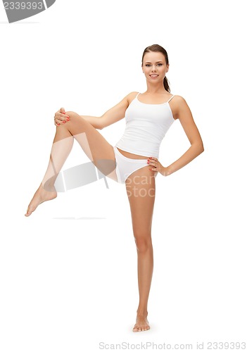 Image of sporty woman in cotton undrewear