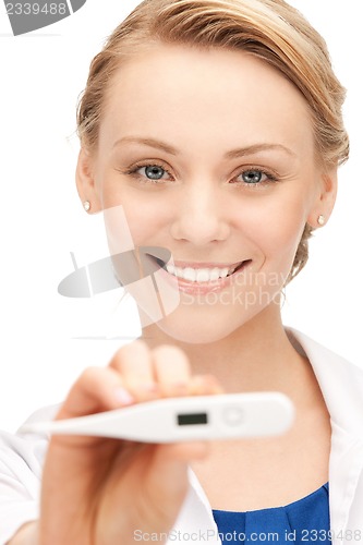 Image of female doctor with thermometer