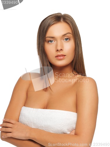 Image of beautiful woman in towel