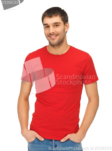 Image of handsome man in red shirt