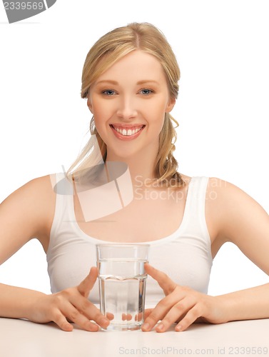 Image of woman with glass of water