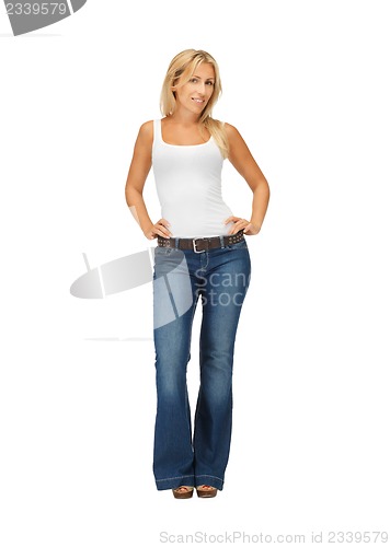 Image of woman in blank white t-shirt